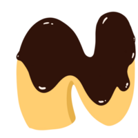 Derretendo chocolate alfabeto biscoitos png