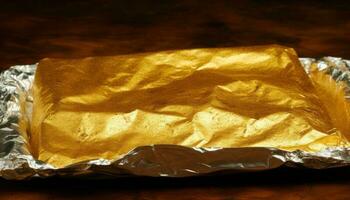 golden foil wrap paper image photo