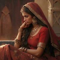 foto de un mujer vestido como un rani padmavati