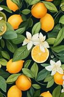 Watercolor orange fruit background photo