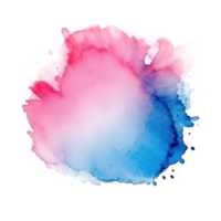 Blue pink watercolor stain isolated png