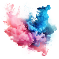 Blue pink watercolor stain isolated png