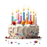 Birthday Cake with candles isolated png