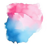 Blue pink watercolor stain isolated png