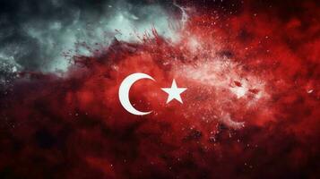 Red Turkish flag photo