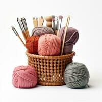 Knitting kit isolated photo