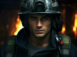 Man fire fighter photo