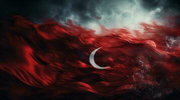 Red Turkish flag photo