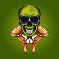 A skull wearing a code vector illustration