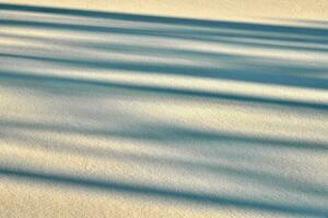 Abstract shadow lines on winter snow background photo