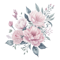 Watercolor Floral Flower Design, Watercolor Flower Arrangements Floral, Watercolor Flower Design, Flower Sublimation Floral Clipart, Wedding Decoration, AI Generated png