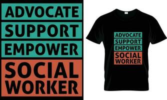 Social worker t-shirt design vector. vector