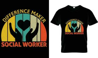 Social worker t-shirt design vector. vector