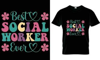 Social worker t-shirt design vector. vector