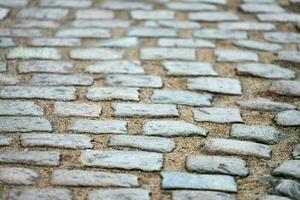 Paving stones at city street photo