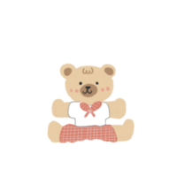 uma Urso de pelúcia Urso vestindo macacão em uma transparente fundo png