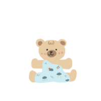 a teddy bear wearing overalls on a transparent background png