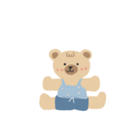 een teddy beer vervelend overall Aan een transparant achtergrond png