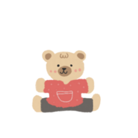 en teddy Björn bär overall på en transparent bakgrund png