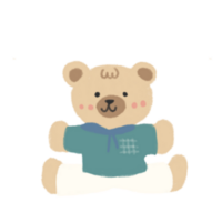 a teddy bear wearing overalls on a transparent background png