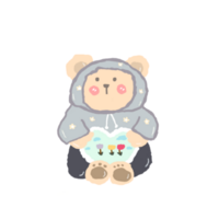 a teddy bear wearing overalls on a transparent background png