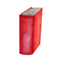 Watercolor illustration of a book in red color. The drawing is made by hand. Book of spells on a transparent background. For your design. png