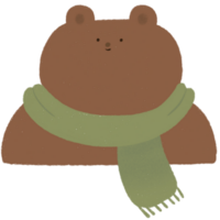 A grizzly bear wearing scarf png