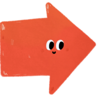 vistoso flecha firmar con sonrisa cara png