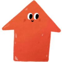 vistoso flecha firmar con sonrisa cara png