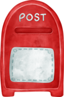 wijnoogst rood post- postbus, grillig waterverf illustratie png