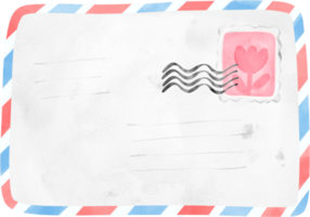 Vintage Envelope Mail Sealed with Wax, Elegantly Capturing the Essence of Sentimental Correspondence. Nostalgic Watercolour Illustration. png