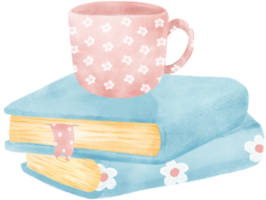 Cute Pastel Stack of Books Watercolor Painting. Creative Education and Learning Illustrations png