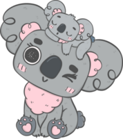 Sweet Mother's Day Koala Hug . Adorable Cartoon Hand Drawing Illustrating Love and Affection Between Mother and Baby Koala png