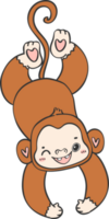 Baby happy innocence Monkey Cartoon Animal. Cheerful and Cute Wildlife Character png