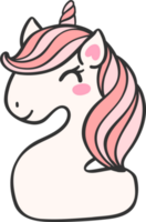 cute unicorn doodle number 2, two is a pink kawaii cartoon illustration with a unicorn head that is perfect for kids. png