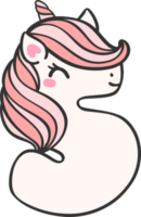 cute unicorn doodle number 5, five is a pink kawaii cartoon illustration with a unicorn head that is perfect for kids. png