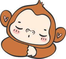 Baby happy innocence Monkey Cartoon Animal. Cheerful and Cute Wildlife Character png