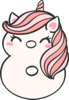 cute unicorn doodle number 8, eight is a pink kawaii cartoon illustration with a unicorn head that is perfect for kids. png