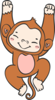 Baby happy innocence Monkey Cartoon Animal. Cheerful and Cute Wildlife Character png