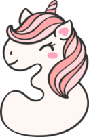 cute unicorn doodle number 3, three is a pink kawaii cartoon illustration with a unicorn head that is perfect for kids. png