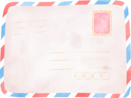 Vintage Envelope Mail Sealed with Wax, Elegantly Capturing the Essence of Sentimental Correspondence. Nostalgic Watercolour Illustration. png