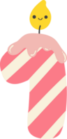 A cartoon number 1 birthday candle with a pink and white striped design. This cheerful and festive image is perfect for any birthday celebration. png