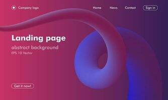 Abstract gradient background with colorful red blue dynamic wave. Modern landing page for websites or apps. Vector illustration for banner, sales promotion and business presentation.