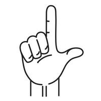 Hand Making the Loser Hand Gesture Mono Line Art vector