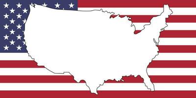 unitd states of america flag with map frame vector