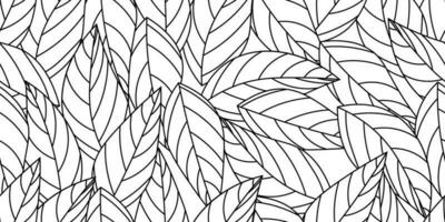 outline leaves seamless pattern vector