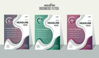 Clean and simple corporate modern multipurpose wavy gradient shape  vector creative curvy a4 business flyer design templet, Advertisement colourful creative social promotion flyer set.