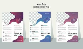 Clean and simple corporate modern multipurpose wavy gradient shape  vector creative curvy a4 business flyer design templet, Advertisement colourful creative social promotion flyer set.