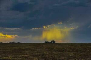 Stormy sky due to rain in the Argentine countryside, La Pampa province, Patagonia, Argentina. photo