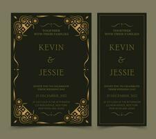 Elegant wedding invitation with pattern motif vector